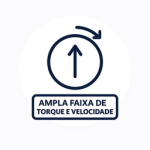 Ampla faixa de torque e velocidade