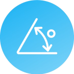 Geometria de 45°/0° com grande área de visão